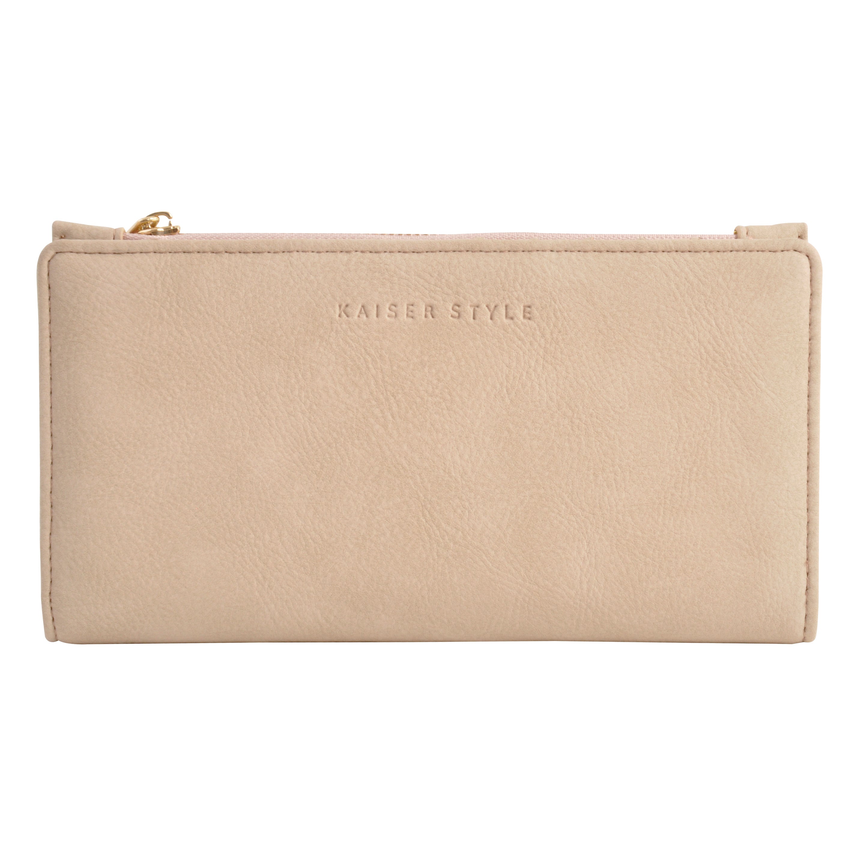 Faux Leather Purse - Beige